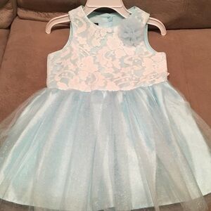 Toddler light blue and white fancy dress, various sizes, new